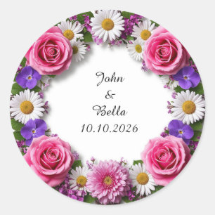 Sticker Rond Couronne décorative florale