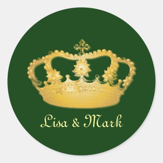 Sticker Rond Couronne Design II - Or (Devant)