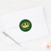 Sticker Rond Couronne Design II - Or (Enveloppe)