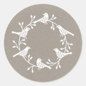 Sticker Rond Couronne d'oiseaux Style scandinave moderne (Devant)