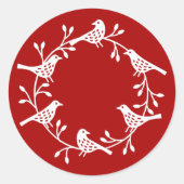 Sticker Rond Couronne d'oiseaux Style scandinave moderne (Devant)