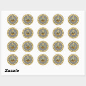 Sticker Rond Couronne dorée élégante (Feuille)