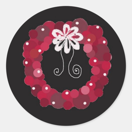 Sticker Rond Couronne Élégante Rouge (Devant)
