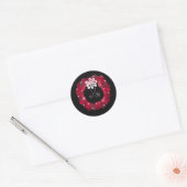 Sticker Rond Couronne Élégante Rouge (Enveloppe)