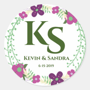 Sticker Rond Couronne florale