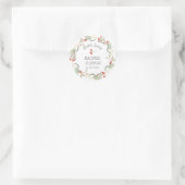 Sticker Rond Couronne Florale Australienne Rouge avec Mariage d (Sac)