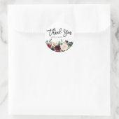 Sticker Rond Couronne florale automnale à l'aquarelle bohème (Sac)