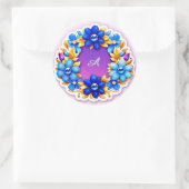 Sticker Rond Couronne florale colorée (Sac)