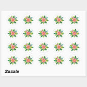 Sticker Rond Couronne florale colorée (Feuille)
