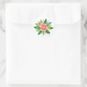 Sticker Rond Couronne florale colorée (Sac)