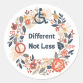 Sticker Rond Couronne florale de fierté pour handicapés Différe (Devant)