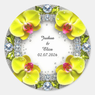 Sticker Rond Couronne florale de mariage