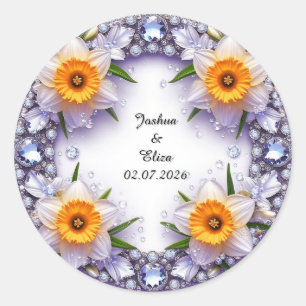Sticker Rond Couronne florale de mariage