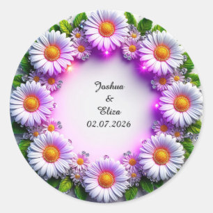 Sticker Rond Couronne florale de mariage