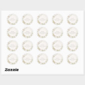 Sticker Rond Couronne florale de mariage doucement rosée de Sof (Feuille)