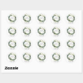 Sticker Rond Couronne florale d'eucalyptus Deux deviendront un (Feuille)