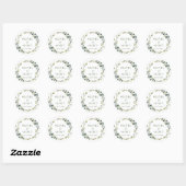 Sticker Rond Couronne florale eucalyptus moderne mariage boho (Feuille)