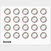 Sticker Rond Couronne florale moderne chic branches rustiques (Feuille)