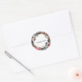 Sticker Rond Couronne florale moderne chic branches rustiques (Enveloppe)