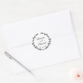 Sticker Rond Couronne florale rustique monogramme de mariage (Enveloppe)