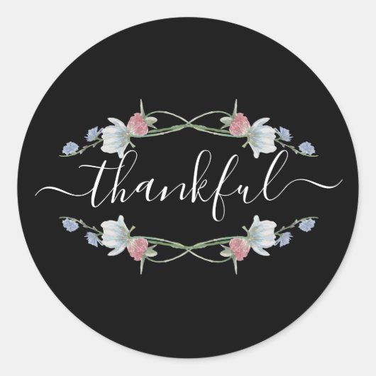 Sticker Rond Couronne florale sauvage, Thanksgiving (Devant)