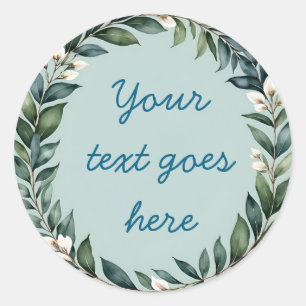 Sticker Rond couronne florale texte illustration aquarelle pers