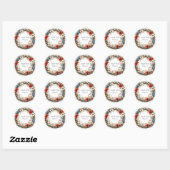 Sticker Rond Couronne florale vibrante (Feuille)