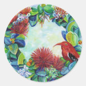 Sticker Rond Couronne hawaïenne Mele Kalikimaka Noël (Devant)