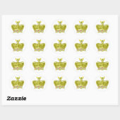 Sticker Rond Couronne jaune avec papillon (Feuille)
