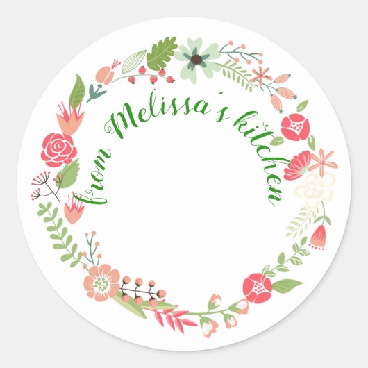 Sticker Rond Couronne jolie de la cuisine (Devant)
