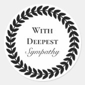 Sticker Rond Couronne noire blanche avec une profonde sympathie (Devant)