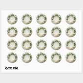 Sticker Rond Couronne nuptiale avec tissu en bas (Feuille)