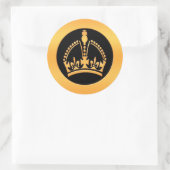 Sticker Rond Couronne or (Sac)