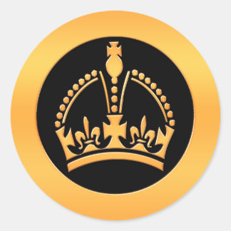 Sticker Rond Couronne or