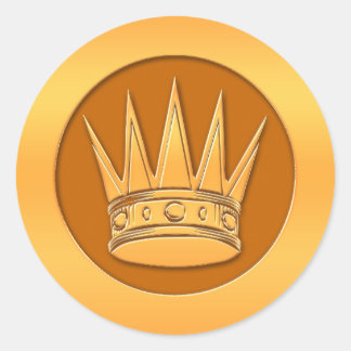 Sticker Rond Couronne or