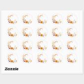 Sticker Rond Couronne orange d'automne (Feuille)