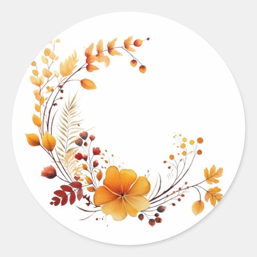 Sticker Rond Couronne orange d'automne (Devant)