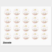 Sticker Rond Couronne | Papillons Floral Princess Adresse de re (Feuille)