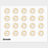 Sticker Rond Couronne Pastel Orange Peonies | Love Lettering (Feuille)