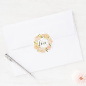 Sticker Rond Couronne Pastel Orange Peonies | Love Lettering (Enveloppe)