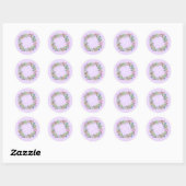 Sticker Rond Couronne Pastel - Violet clair (Feuille)