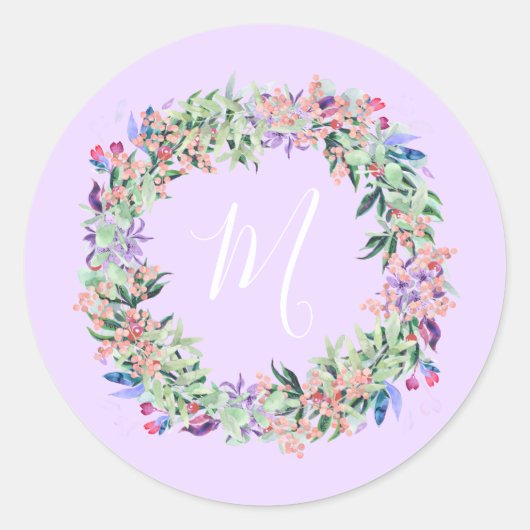 Sticker Rond Couronne Pastel - Violet clair (Devant)