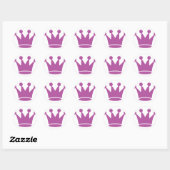 Sticker Rond couronne princesse rose (Feuille)