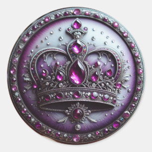Sticker Rond Couronne Queen Esther - Pourcentage pourpre