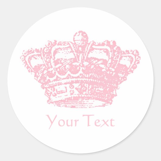 Sticker Rond Couronne rose (Devant)