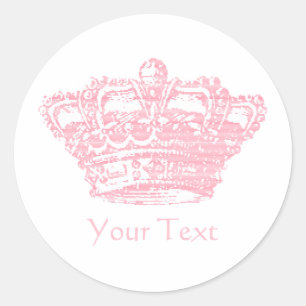 Sticker Rond Couronne rose