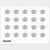 Sticker Rond Couronne - rose (Feuille)
