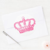 Sticker Rond Couronne rose (Enveloppe)