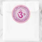 Sticker rond Couronne rose chakra classique, brill (Sac)