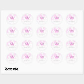 Sticker Rond Couronne rose et points Fête d'anniversaire royale (Feuille)